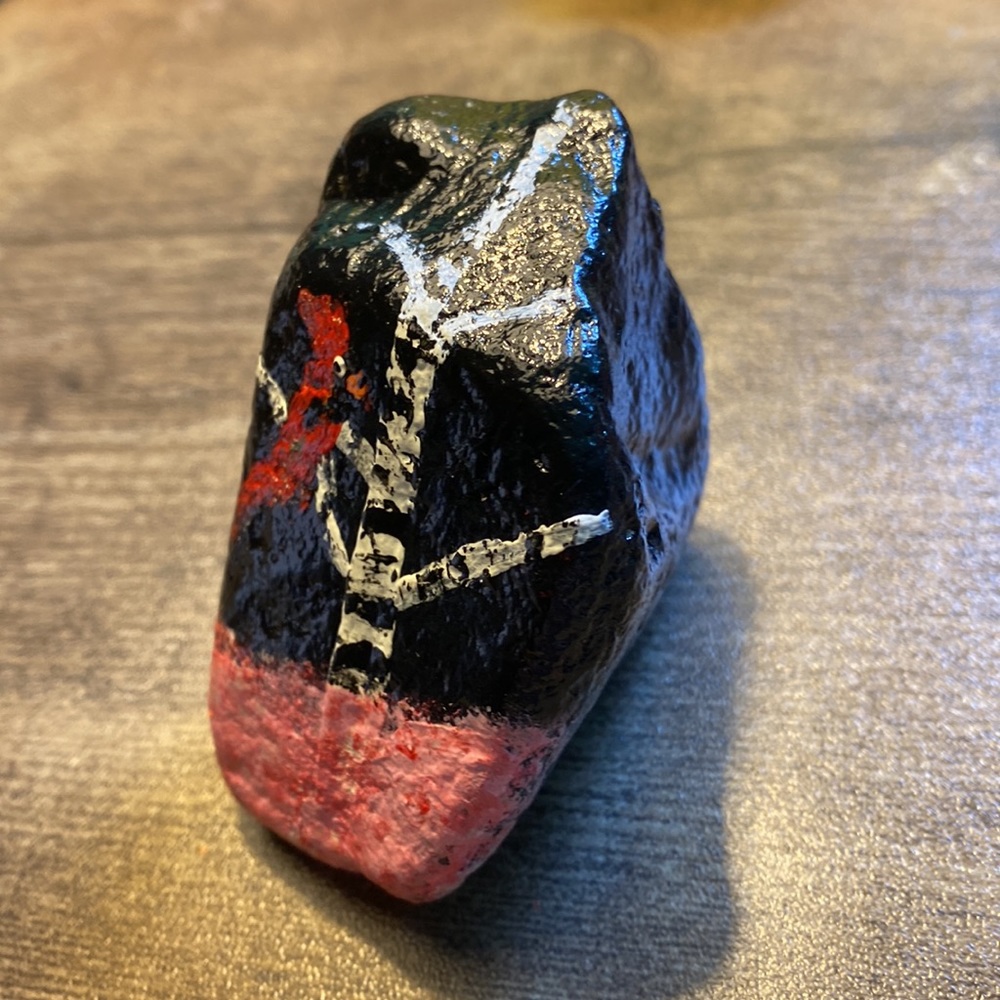CARDINAL on birch tree hand crafted painted stone garden rock home decor - Picture 7 of 7
